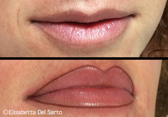 Prima e dopo trattamento trucco permanente Elisabetta Del Sarto Pianezza Torino